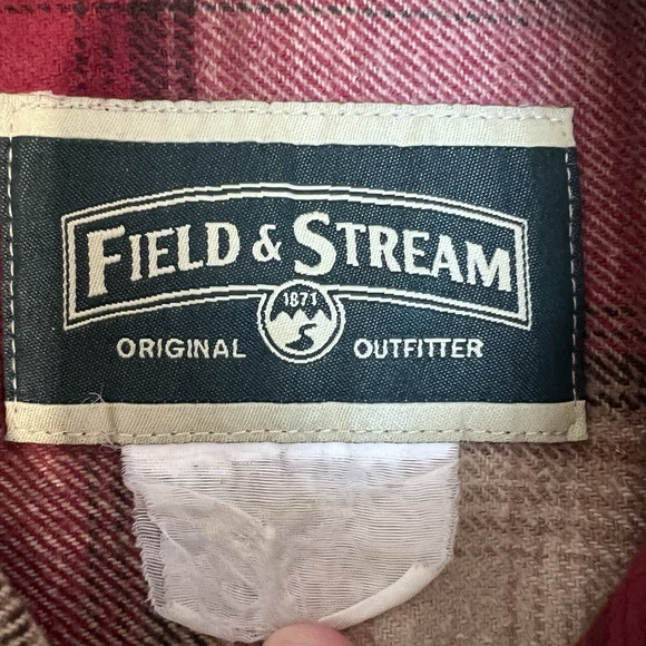 Field & Stream Heavyweight Flannel Men's Red/Tan Long‎ Sleeve Button Up - Picture 6 of 6
